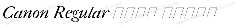 Canon Regular 字体下载字体转换